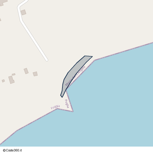 Posizione della spiaggia Spiaggia nei pressi di Monte Sant'Angelo