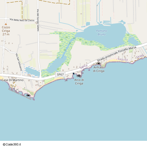 Posizione della spiaggia Spiaggia nei pressi di Strada provinciale Pozzallo-Marza, Ispica, 97014