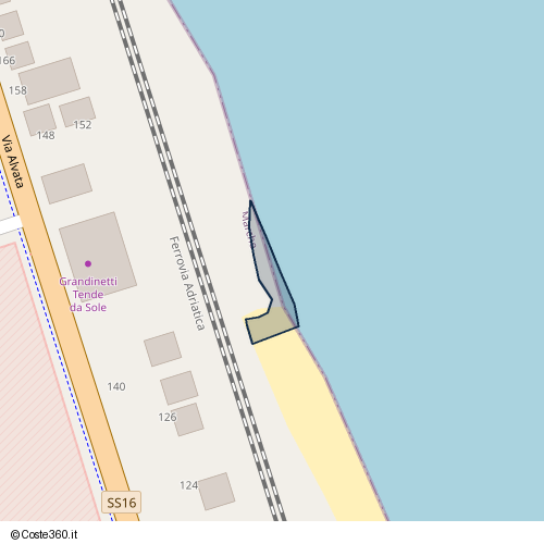 Posizione della spiaggia Spiaggia nei pressi di Via Alvata 126, Potenza Picena, 62018