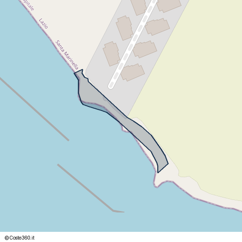 Posizione della spiaggia Spiaggia nei pressi di Santa Marinella