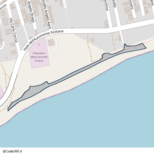 Posizione della spiaggia Spiaggia nei pressi di Viale dell'Autonomia Siciliana, Licata, 92027