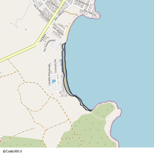 Posizione della spiaggia Spiaggia nei pressi di Lungomare 9, Olbia, 07026