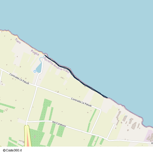 Posizione della spiaggia Spiaggia nei pressi di Contrada Le Paludi, Trani, 76125