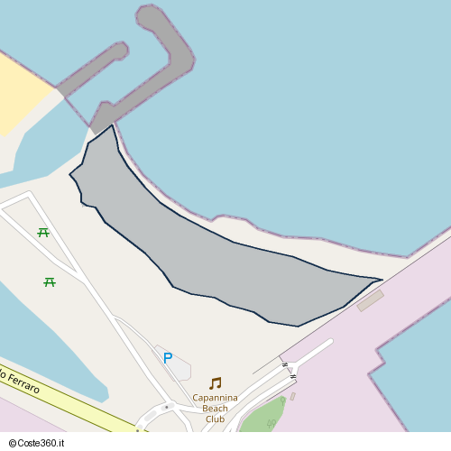 Posizione della spiaggia Spiaggia nei pressi di Via Paolo Ferraro, Tortolì, 08048