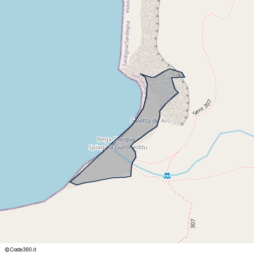 Posizione della spiaggia Spiaggia nei pressi di Sent 307, Gonnesa, 09010