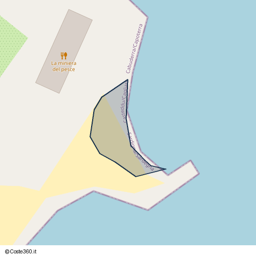 Posizione della spiaggia Spiaggia nei pressi di Strada statale Sulcitana Km 10+300, Residenza del Sole, Cabuderra/Capoterra, 09012