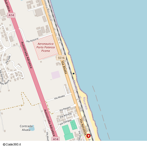 Posizione della spiaggia Spiaggia nei pressi di Via Alvata, Potenza Picena, 62018