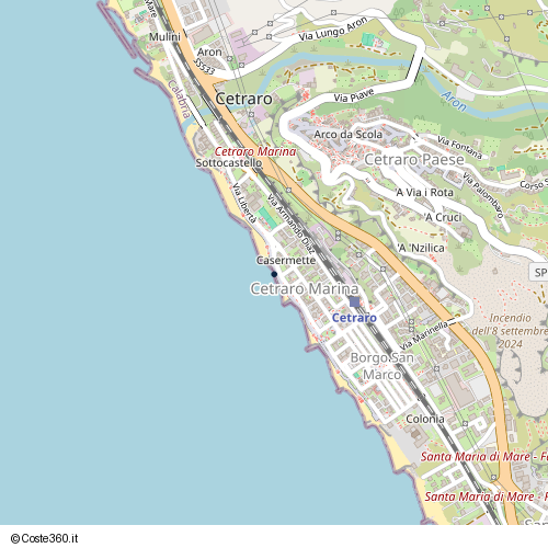 Posizione della spiaggia Spiaggia nei pressi di Lungomare, Cetraro Marina, Cetraro, 87022