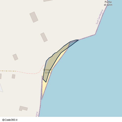 Posizione della spiaggia Spiaggia nei pressi di SP103, U Pàize/Carloforte, 09014