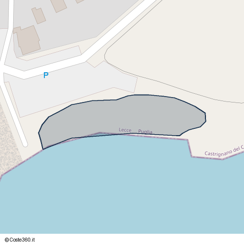 Posizione della spiaggia Spiaggia nei pressi di Castrignano del Capo, 73053