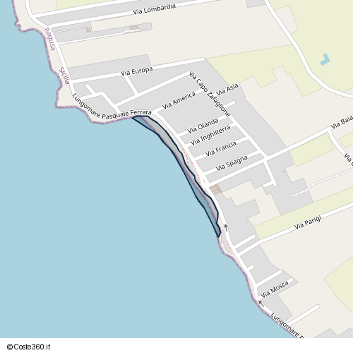 Posizione della spiaggia Spiaggia nei pressi di Riviera Lanterna, Vittoria, 97019