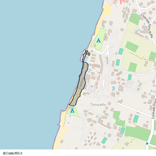 Posizione della spiaggia Spiaggia nei pressi di Loclaità Punta Tono, Ricadi, 89866