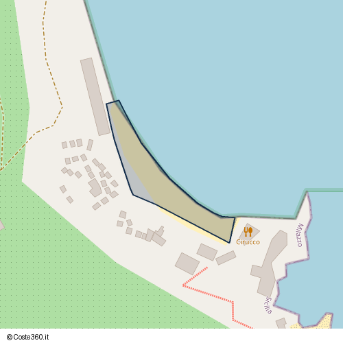 Posizione della spiaggia Spiaggia nei pressi di Piazzale Cirucco, Milazzo, 98057