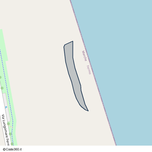 Posizione della spiaggia Spiaggia nei pressi di Via Lungomare Fermano, San Tommaso - Tre Archi, Fermo, 63822