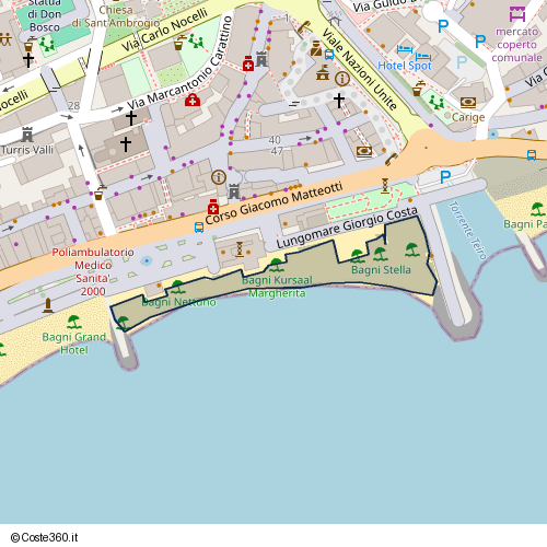 Posizione della spiaggia Spiaggia nei pressi di Corso Giacomo Matteotti 15, Varazze, 17019