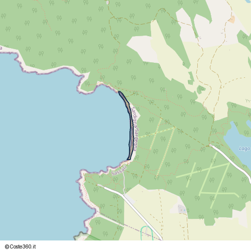 Posizione della spiaggia Spiaggia nei pressi di Sentiero x Torre Negra, Sassari