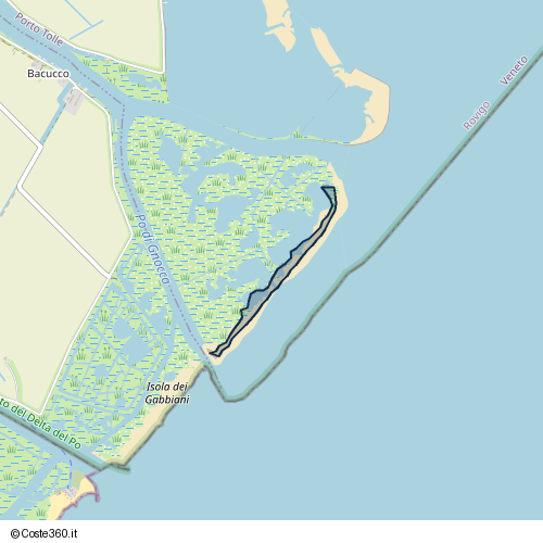 Posizione della spiaggia Spiaggia nei pressi di 45018