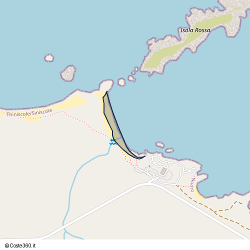 Posizione della spiaggia Spiaggia nei pressi di Thiniscole/Siniscola, 08029