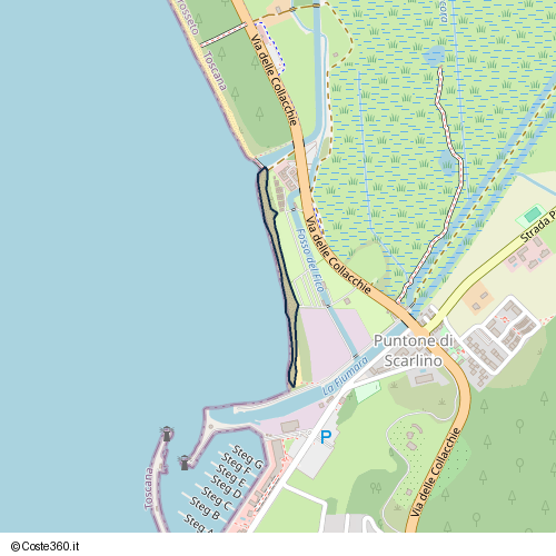 Posizione della spiaggia Spiaggia nei pressi di Via delle Collacchie, Puntone di Scarlino, 58022