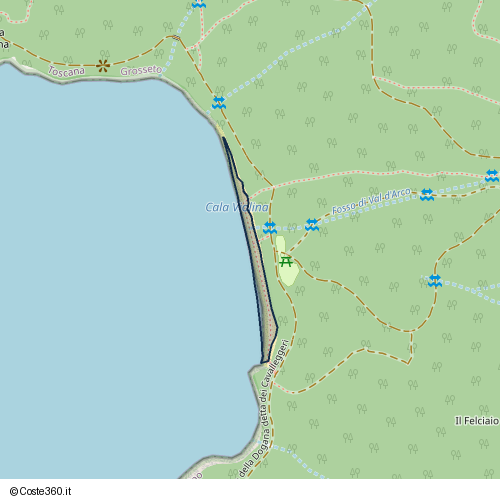 Posizione della spiaggia Spiaggia nei pressi di Antica strada vicinale della Dogana detta dei Cavalleggeri, Scarlino