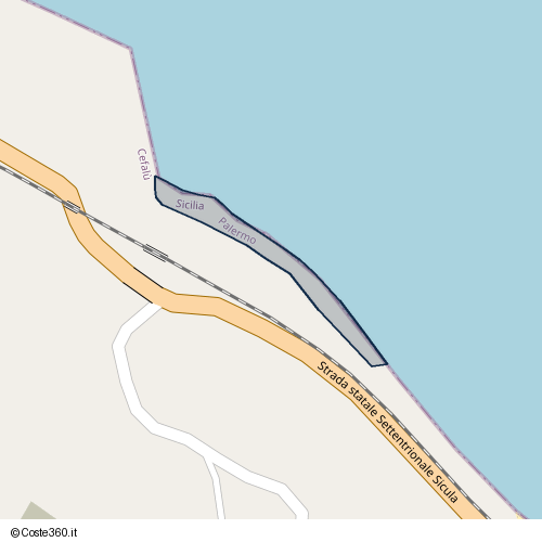 Posizione della spiaggia Spiaggia nei pressi di Strada statale Settentrionale Sicula, Cefalù, 90015