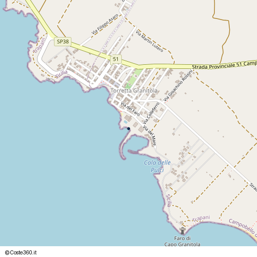 Posizione della spiaggia Spiaggia nei pressi di Via Colleferro, Campobello di Mazara, 91021