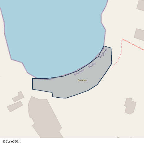 Posizione della spiaggia Spiaggia nei pressi di Via Francesco Paolo Perez 33, Bagheria, 90011