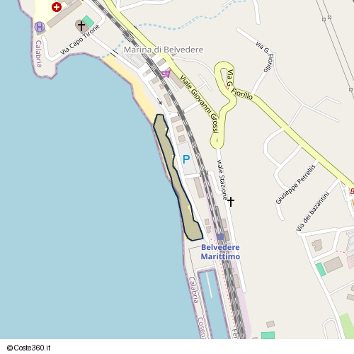 Posizione della spiaggia Spiaggia nei pressi di Belvedere Marittimo, 87021