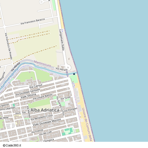 Posizione della spiaggia Spiaggia nei pressi di Lungomare Guglielmo Marconi, Alba Adriatica, 64011