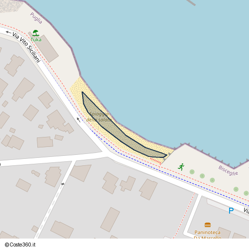 Posizione della spiaggia Spiaggia nei pressi di Via Vito Siciliani, Bisceglie, 76011