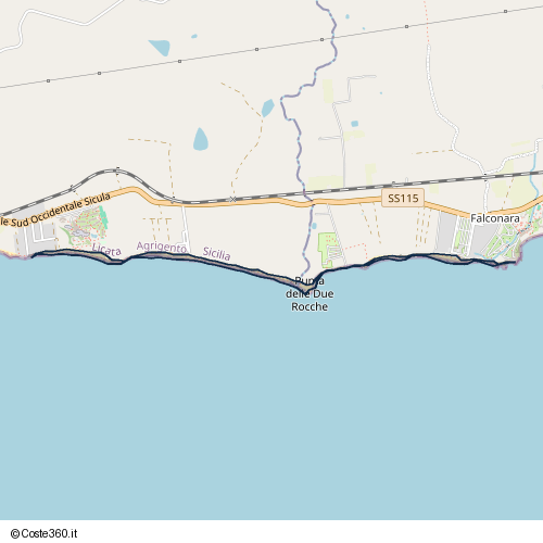 Posizione della spiaggia Spiaggia nei pressi di Strada statale Sud Occidentale Sicula, Licata, 92027