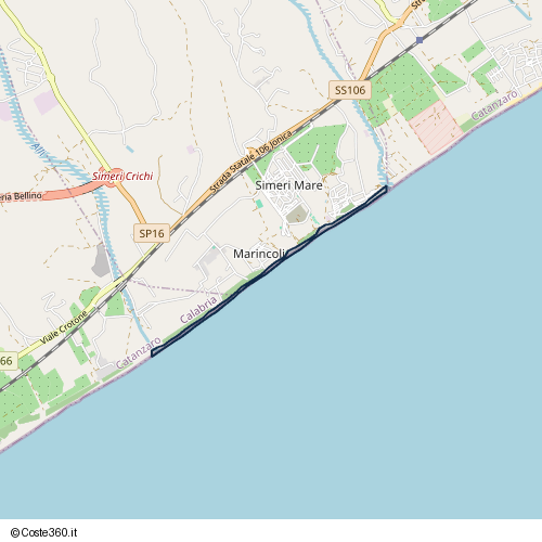 Posizione della spiaggia Spiaggia nei pressi di Marincoli