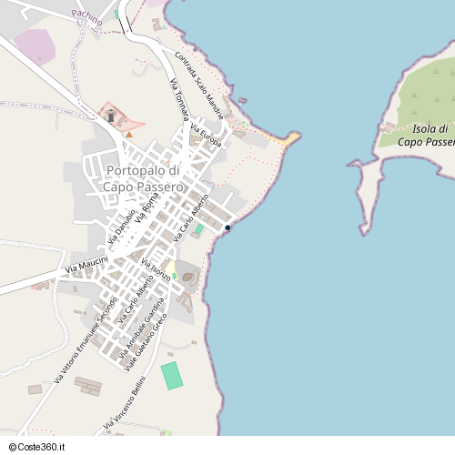 Posizione della spiaggia Spiaggia nei pressi di Portopalo di Capo Passero, 96026