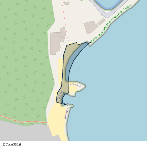 Posizione della spiaggia Spiaggia nei pressi di Bocca di Magra, 19030