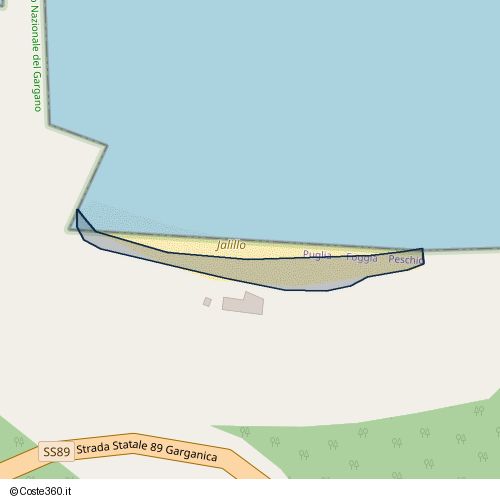 Posizione della spiaggia Spiaggia nei pressi di Strada Provinciale, Vico del Gargano