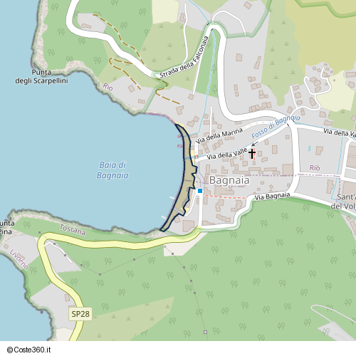 Posizione della spiaggia Spiaggia nei pressi di Via della Marina, Portoferraio, 57039