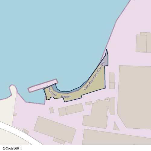 Posizione della spiaggia Spiaggia nei pressi di Via Guglielmo Acton, Castellammare di Stabia, 80053