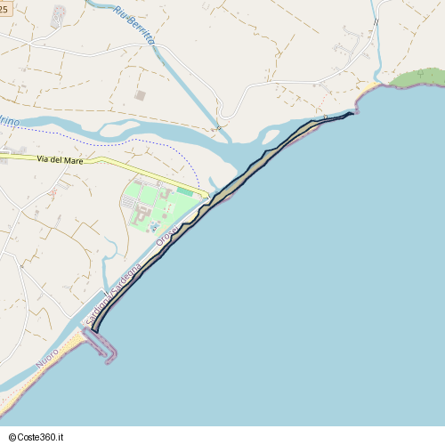 Posizione della spiaggia Spiaggia nei pressi di Orosei, 08028