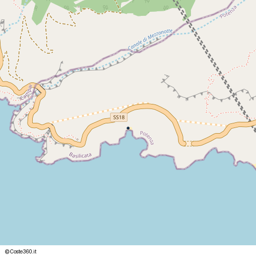 Posizione della spiaggia Spiaggia nei pressi di SS18, Maratea, 84073