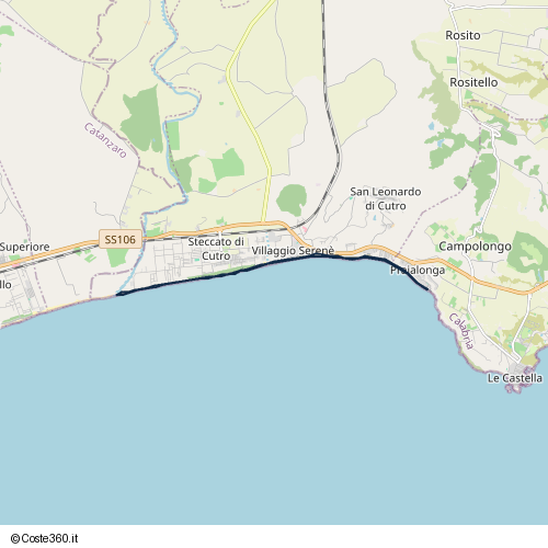 Posizione della spiaggia Spiaggia nei pressi di Cutro