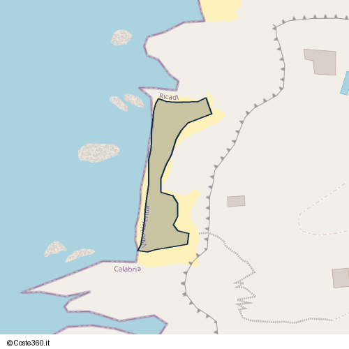 Posizione della spiaggia Spiaggia nei pressi di Percorso Panoramico, Ricadi, 89866