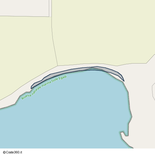 Posizione della spiaggia Spiaggia nei pressi di Strada Provinciale Punta Sottile, Favignana, 91023