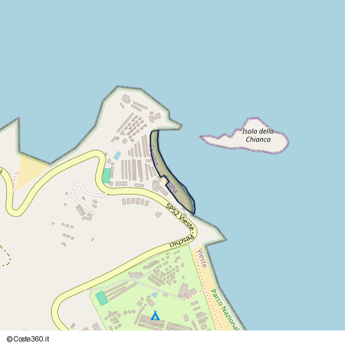 Posizione della spiaggia Spiaggia nei pressi di Litoranea Peschici-Vieste, Vieste, 71019