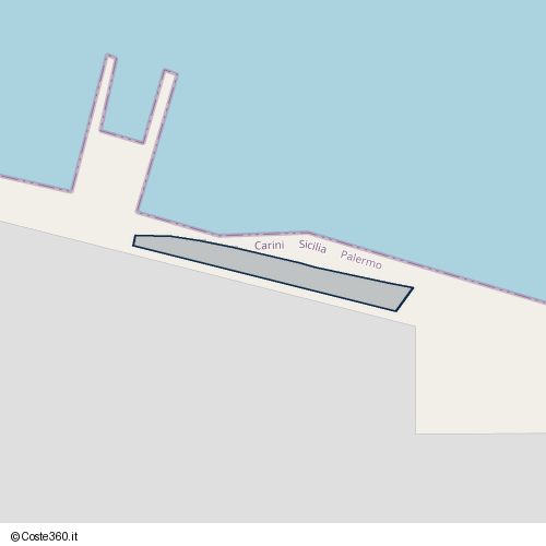 Posizione della spiaggia Spiaggia nei pressi di Carini, 90044
