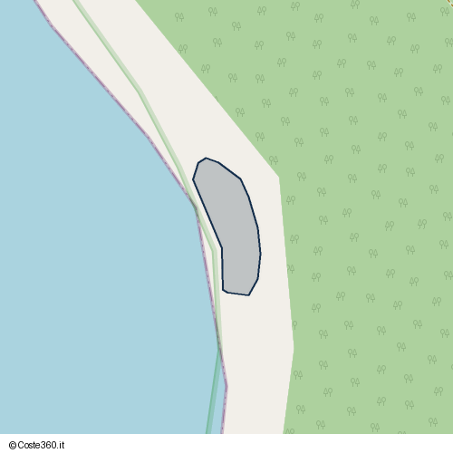 Posizione della spiaggia Spiaggia nei pressi di Strada Vicinale delle Casacce, Orbetello