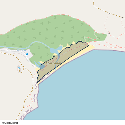 Posizione della spiaggia Spiaggia nei pressi di Durgali/Dorgali, 08022