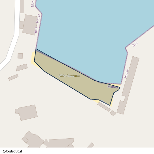 Posizione della spiaggia Spiaggia nei pressi di Cala Pantano, Monopoli, 70043