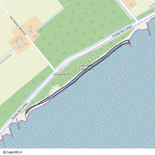 Posizione della spiaggia Spiaggia nei pressi di Strada del Caneo, Grado, 34073