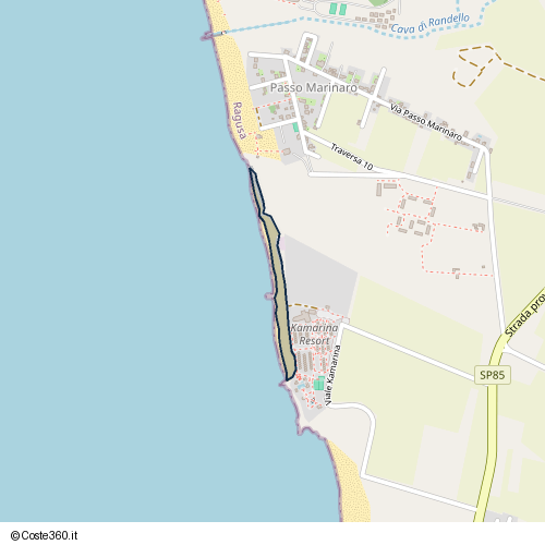 Posizione della spiaggia Spiaggia nei pressi di Viale Kamarina, Ragusa, 97100