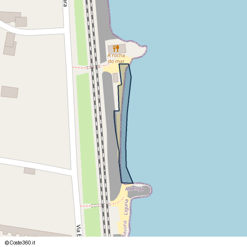 Posizione della spiaggia Spiaggia nei pressi di Via Ernesto Che Guevara 40, Albenga, 17031